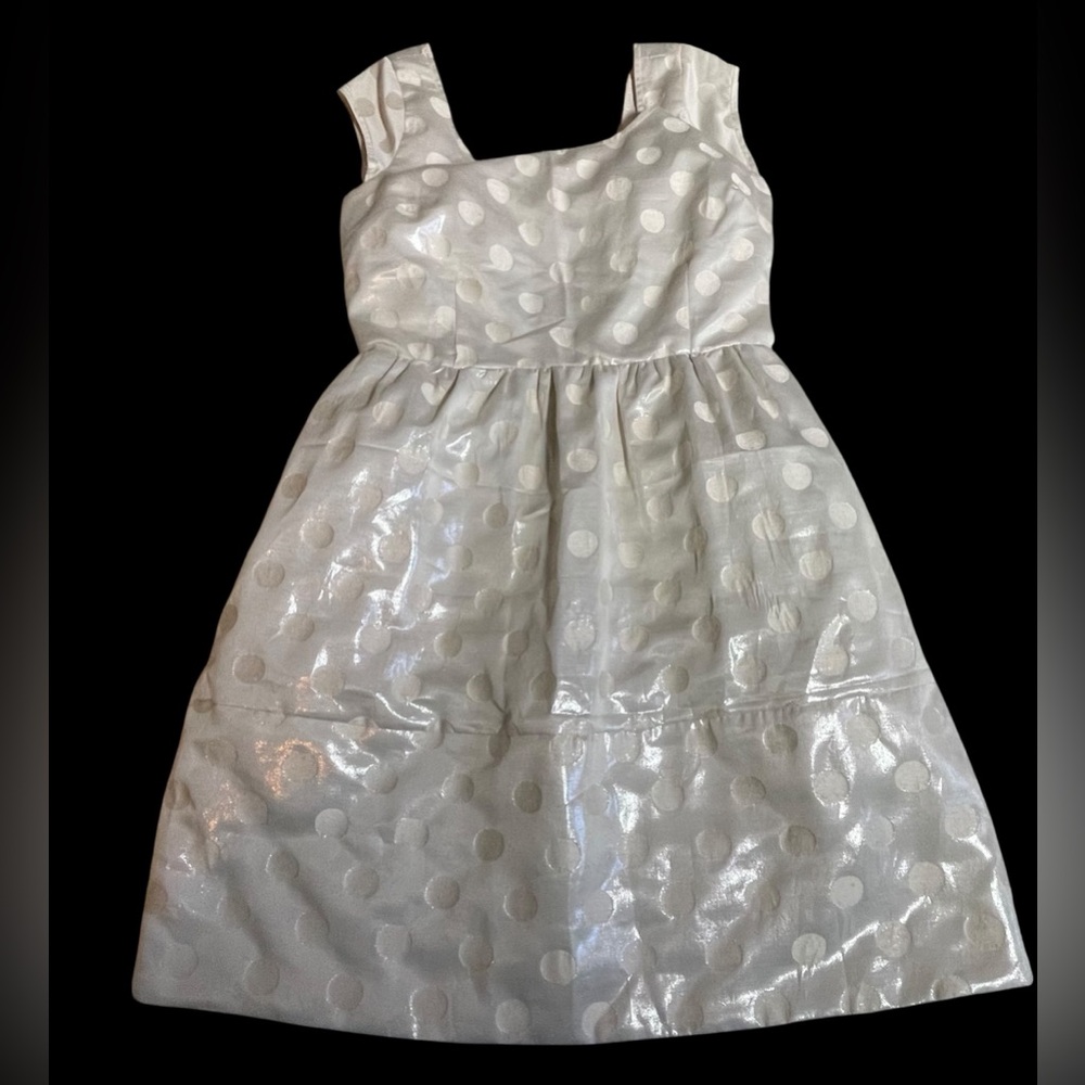 American Eagle Outfitters‎ White cream polka dot Mini Dress pockets size 4